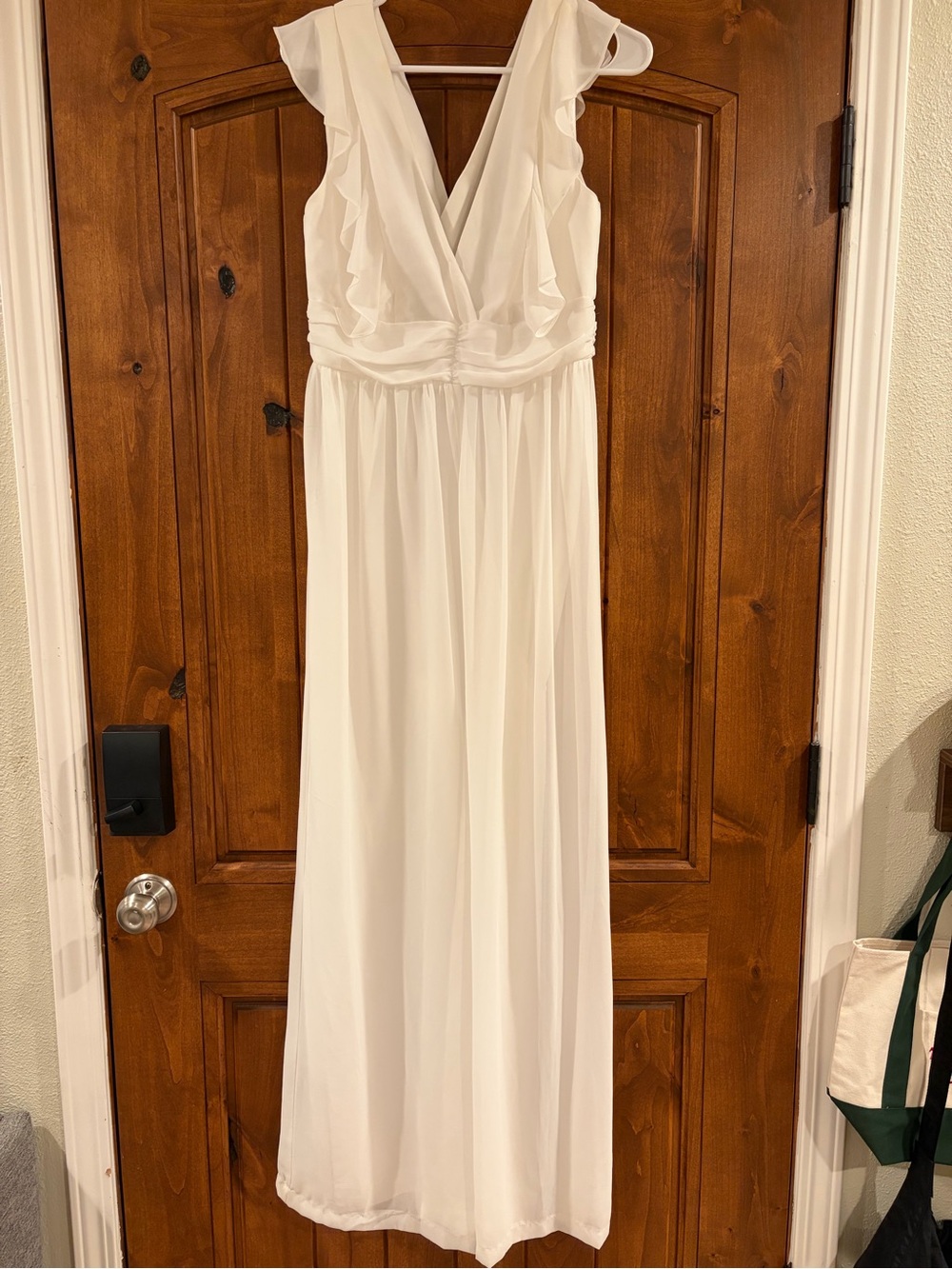 Lulus White Ruffled V-Neck Maxi Jumpsuit Romper